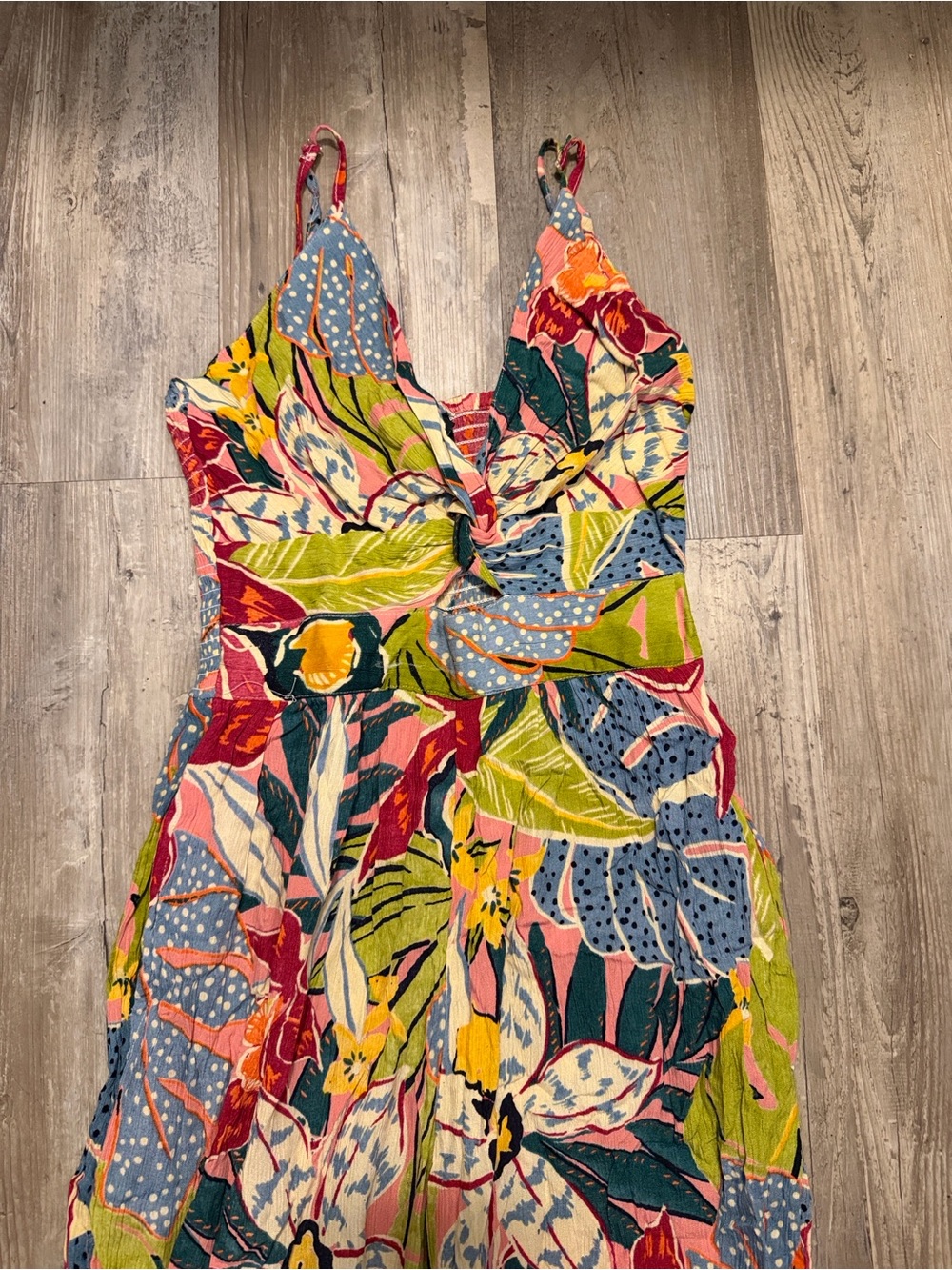 Angie Tropical Floral Wide Leg Jumpsuit Sleeveless Boho Resort Wear-Small - Picture 2 of 9